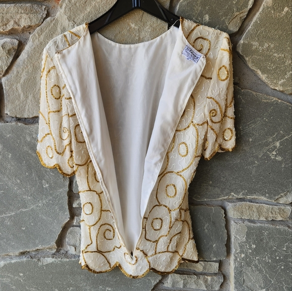 Vintage beaded 80s sequin top - Picture 6 of 7